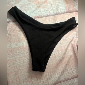 Zaful Black Ribbed Bikini Bottom L